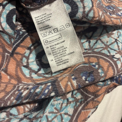 H&M 100% Viscose Maxi Long Sleeve Modest Dress - Tribal, Mosaic Pattern size 10