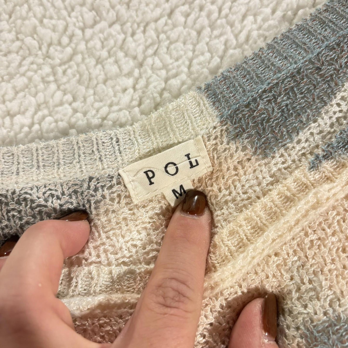 POL Oversized Camouflage Lightweight Sweater Women's M Pullover Green/Grey