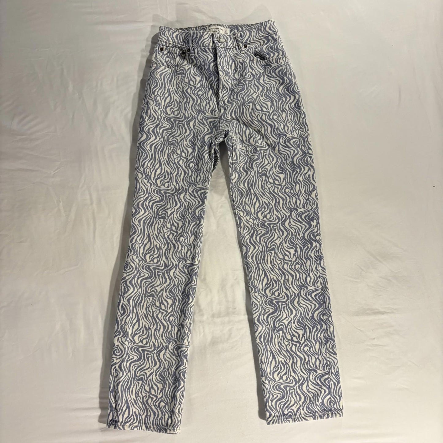 Abercrombie & Fitch Jeans The 90s Straight Ultra High Rise Size 25/0 Wavy Print