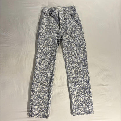 Abercrombie & Fitch Jeans The 90s Straight Ultra High Rise Size 25/0 Wavy Print