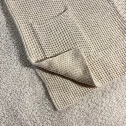 Banana Republic Cream Ribbed Cotton Blend Mock Neck Tunic Sweater Medium Classic