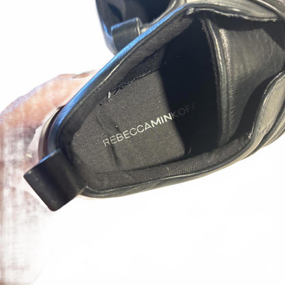 Rebecca Minkoff Nicole Leather Knotted Platform Sneakers Black Women's Size 6