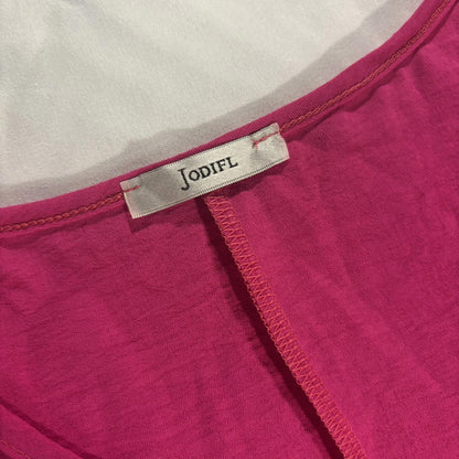 JODIFL Women’s Size 3X Veck Tunic Swing Blouse Short Sleeve Pink Valentines