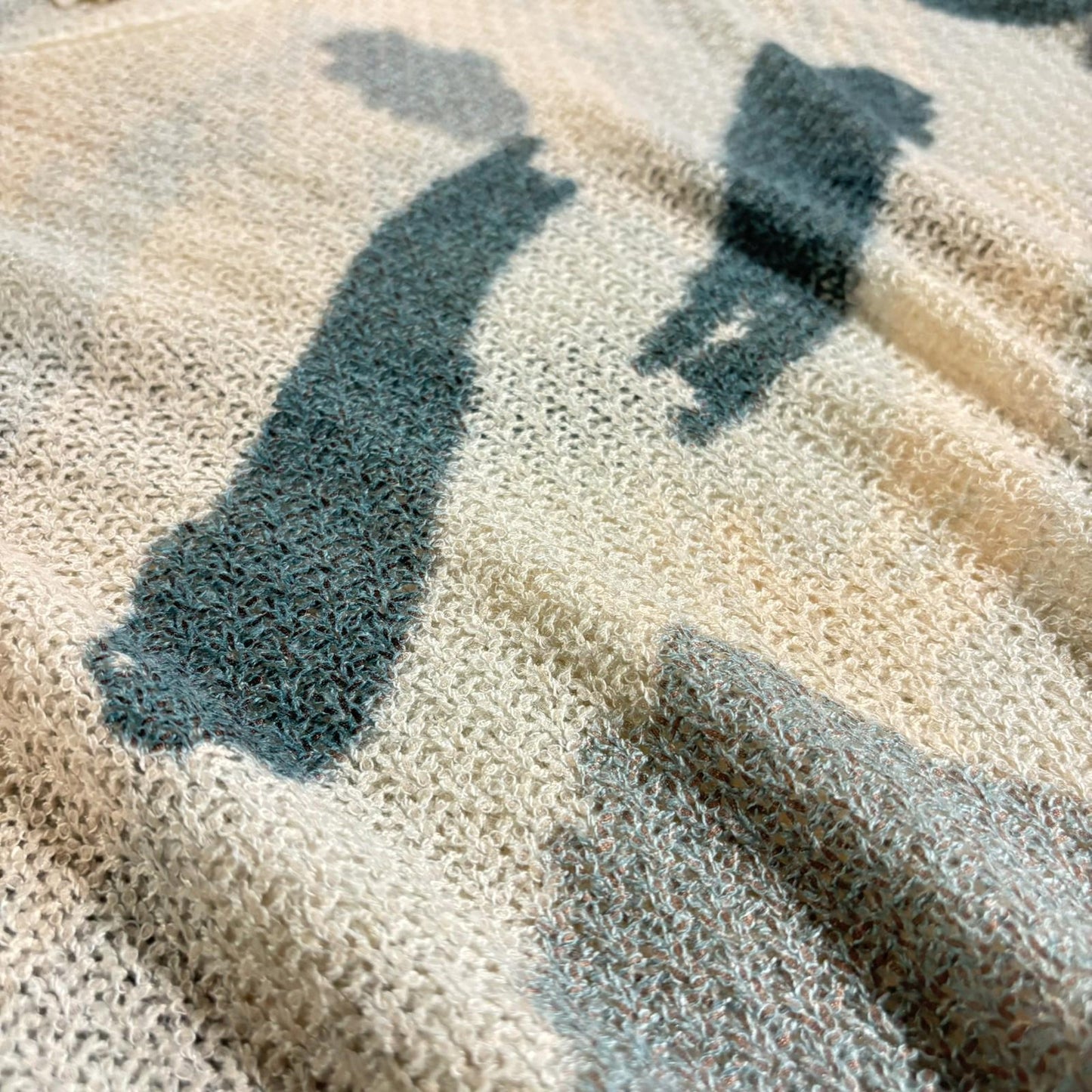 POL Oversized Camouflage Lightweight Sweater Women's M Pullover Green/Grey