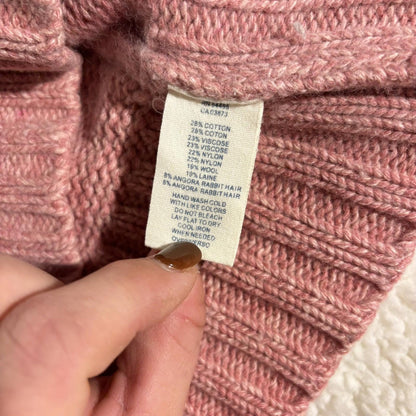 American Eagle Outfitters Sweater Womens L Y2K Cable Knit V Neck Vintage Pink