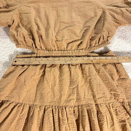 Madewell Seersucker Puff Short Sleeve Cutout Mini Peasant Dress Size XXL Women's