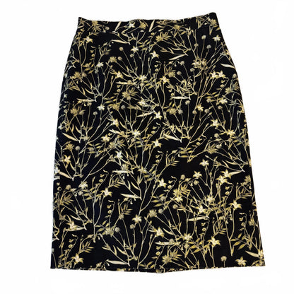 Banana Republic Women's Stretch Pencil Skirt Yellow Floral Print, Size 6 Office
