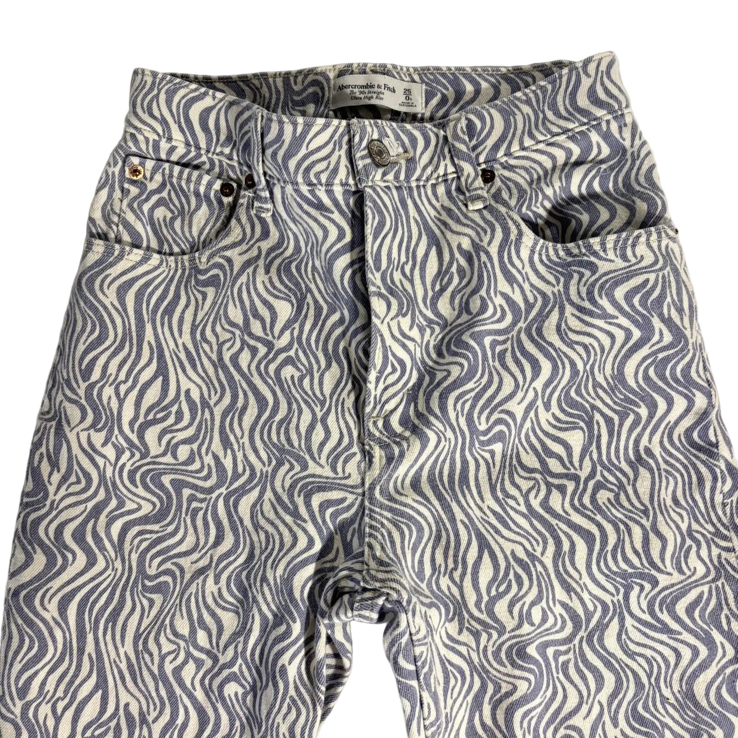 Abercrombie & Fitch Jeans The 90s Straight Ultra High Rise Size 25/0 Wavy Print
