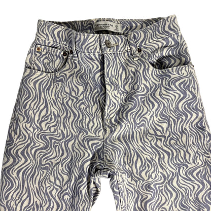 Abercrombie & Fitch Jeans The 90s Straight Ultra High Rise Size 25/0 Wavy Print
