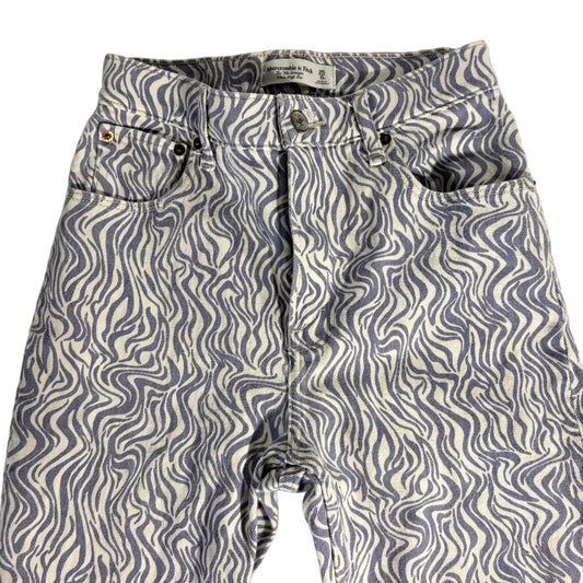 Abercrombie & Fitch Jeans The 90s Straight Ultra High Rise Size 25/0 Wavy Print