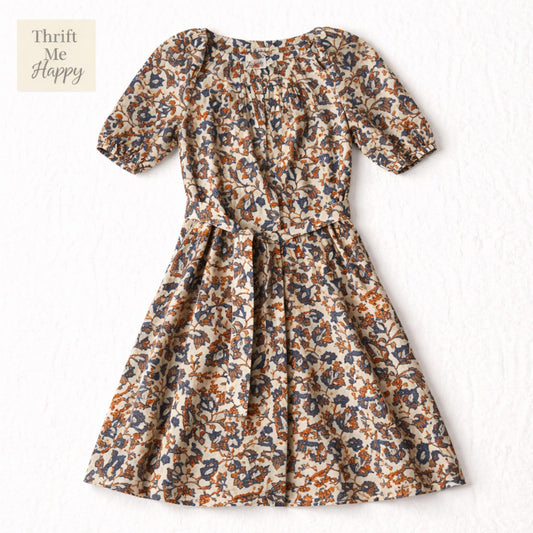 Faherty Women's Linen Tie Front Dress - Balloon Sleeves - Size XS - Floral