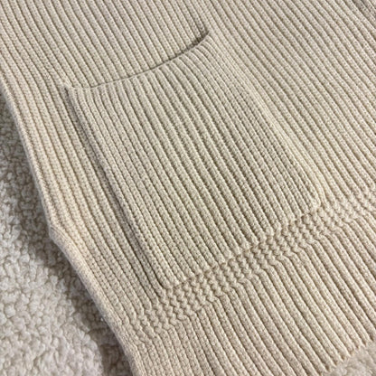 Banana Republic Cream Ribbed Cotton Blend Mock Neck Tunic Sweater Medium Classic