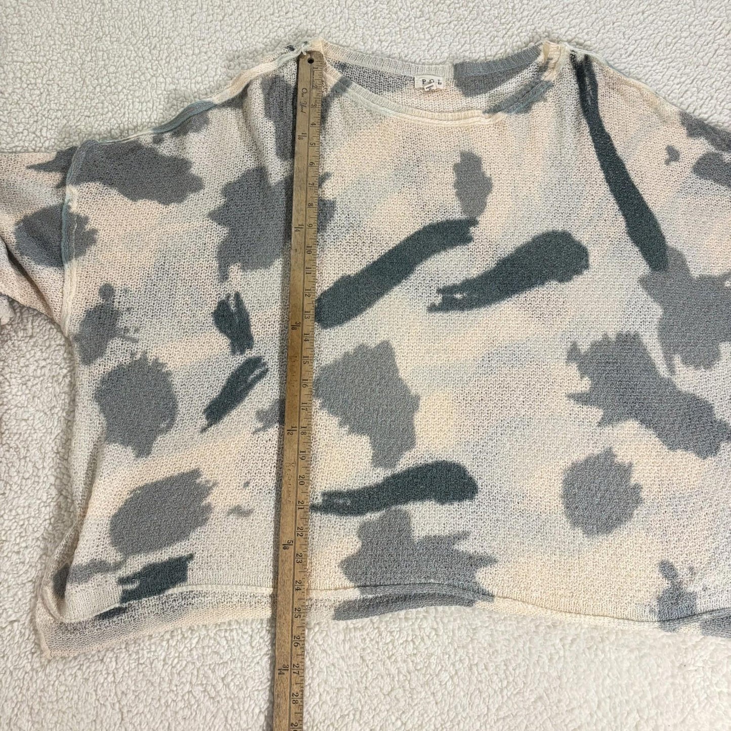 POL Oversized Camouflage Lightweight Sweater Women's M Pullover Green/Grey