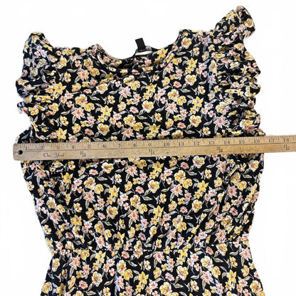 Banana Republic Flutter Sleeve Shift Dress Womens XS Floral Midi Fairy Cottage