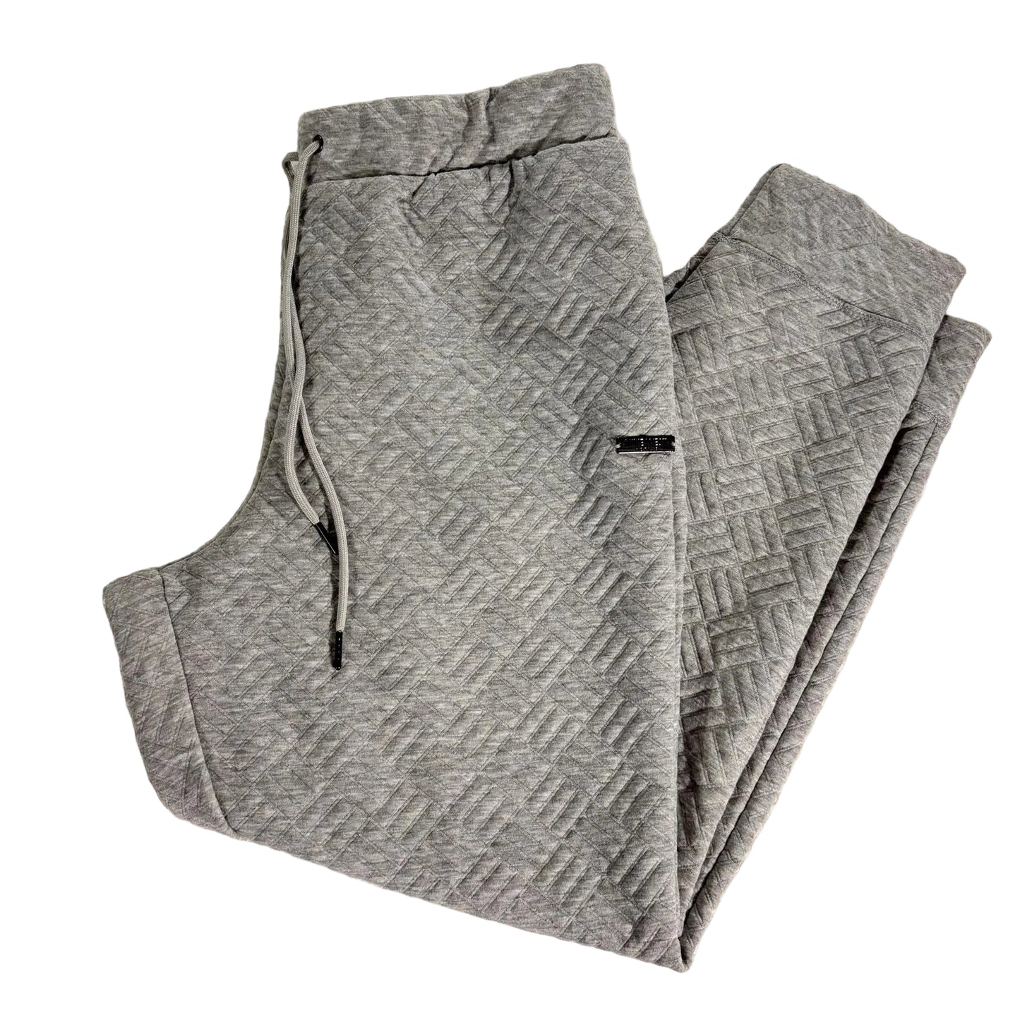 Nine West Women’s Active Quilted Joggers, Drawstring, Athleisure, Gray, Large