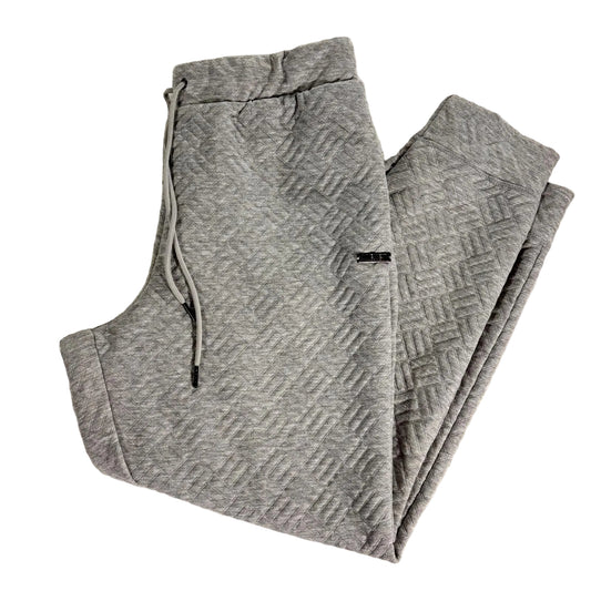 Nine West Women’s Active Quilted Joggers, Drawstring, Athleisure, Gray, Large