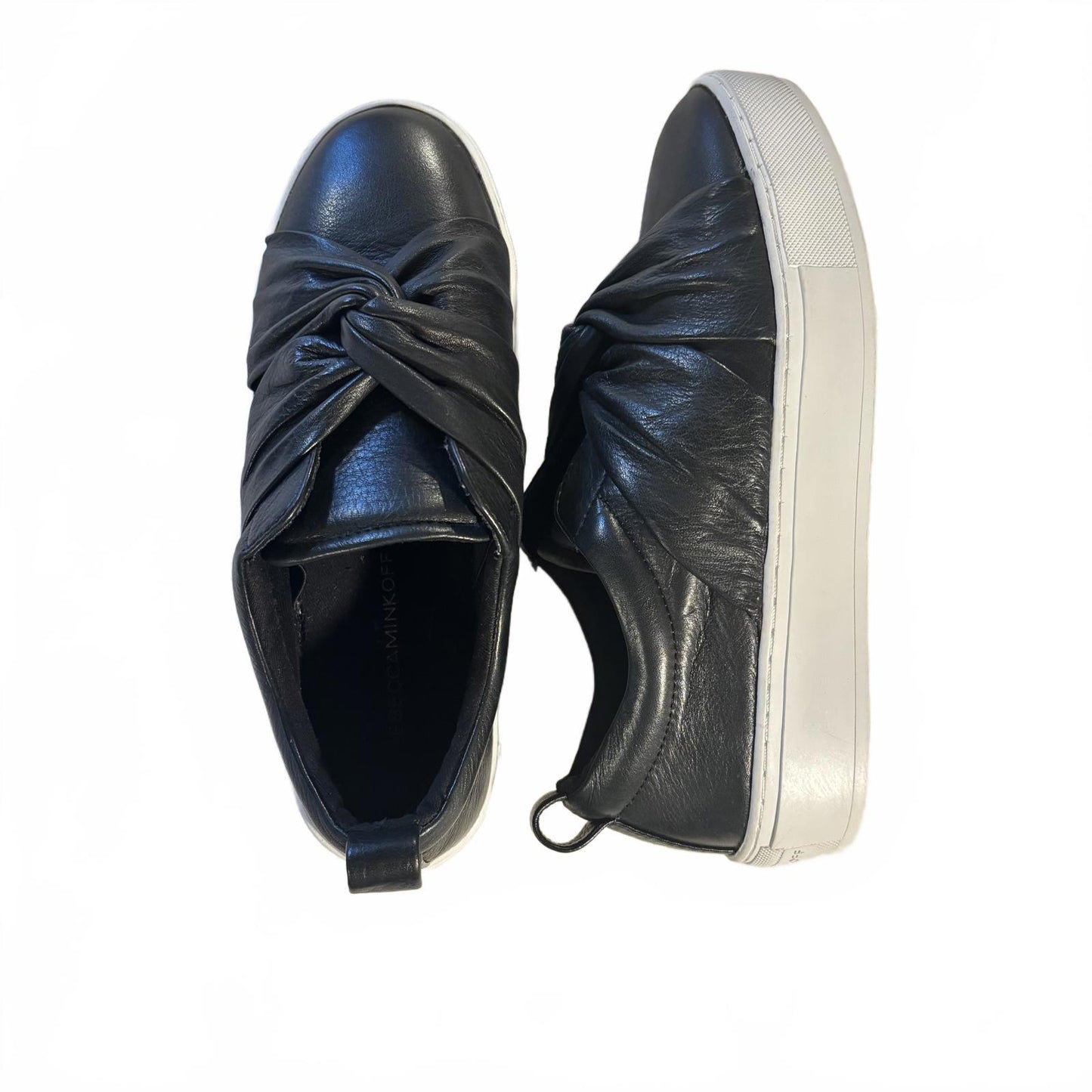 Rebecca Minkoff Nicole Leather Knotted Platform Sneakers Black Women's Size 6