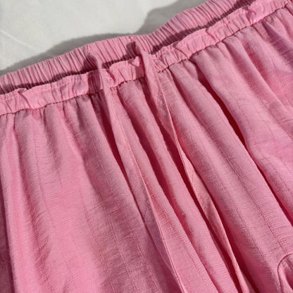 Boho Style Entro Ruffle Mini Skirt With Shorts Women Size S Pink