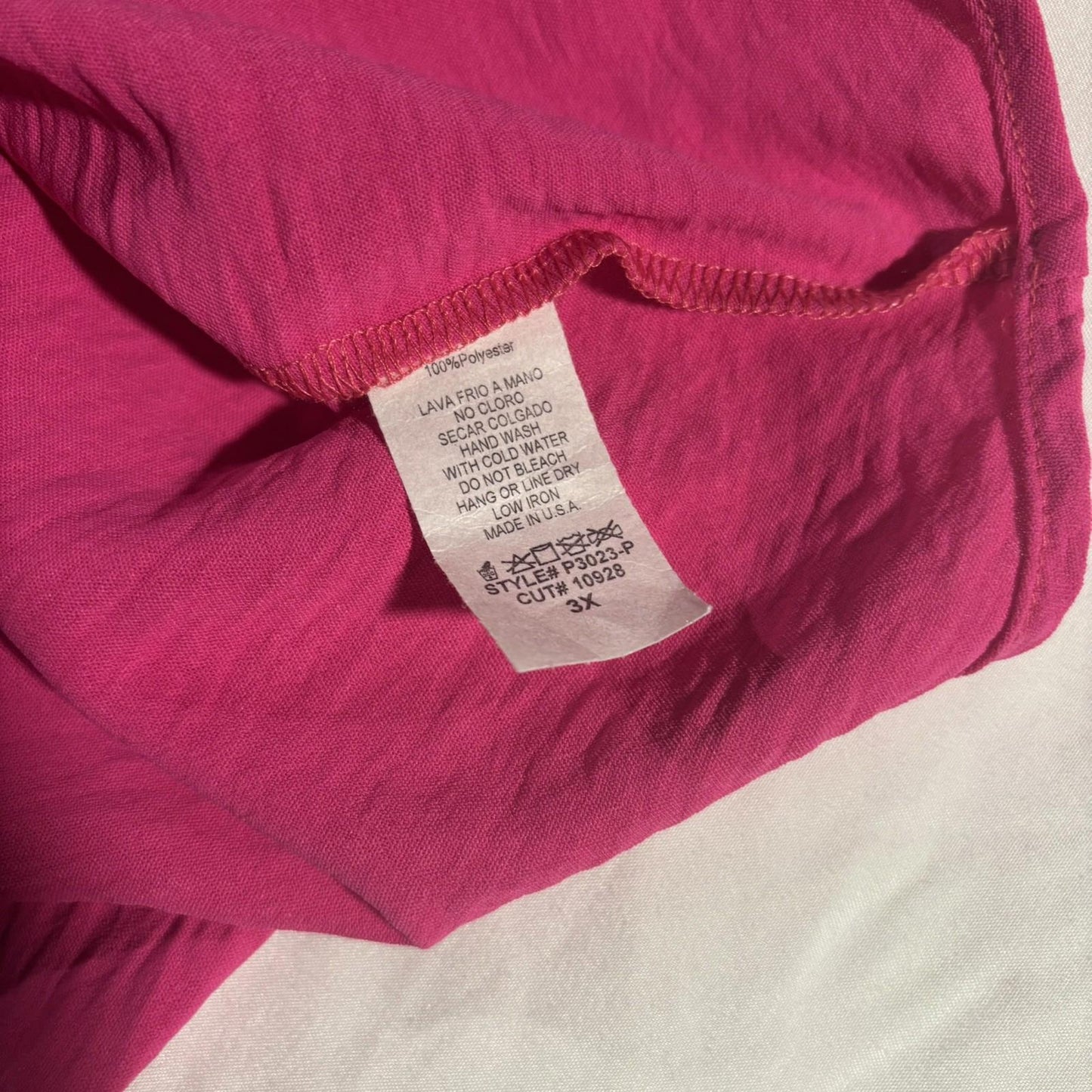 JODIFL Women’s Size 3X Veck Tunic Swing Blouse Short Sleeve Pink Valentines