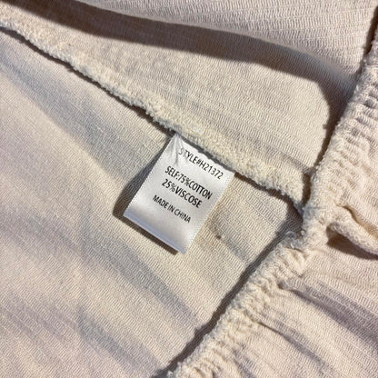 Jodifl Womens Cotton Blend Cream Corduroy Collared Shacket Size L Ruffles