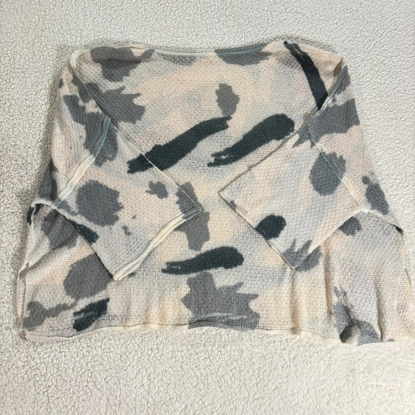 POL Oversized Camouflage Lightweight Sweater Women's M Pullover Green/Grey