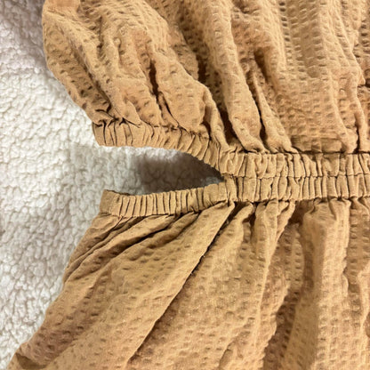 Madewell Seersucker Puff Short Sleeve Cutout Mini Peasant Dress Size XXL Women's