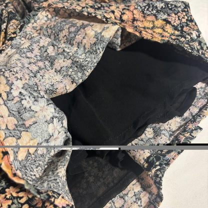 American Eagle Linen Ditsy Floral Mini Skirt A-Line Girly Black Pink Size XS