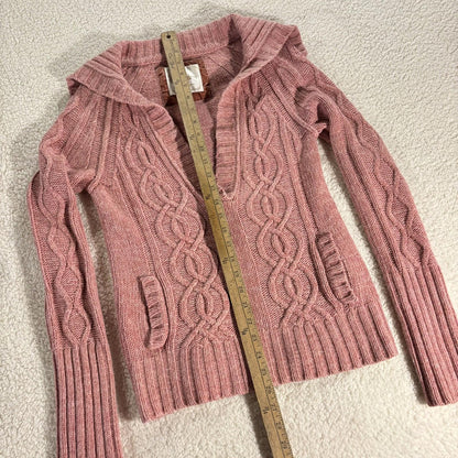 American Eagle Outfitters Sweater Womens L Y2K Cable Knit V Neck Vintage Pink