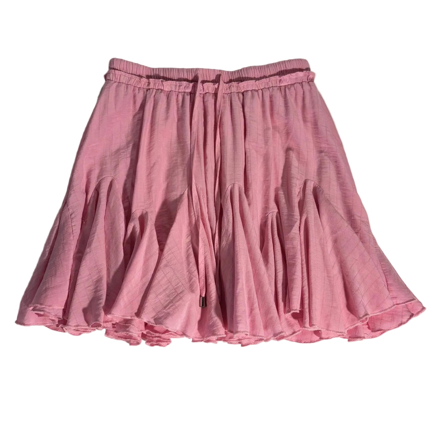 Boho Style Entro Ruffle Mini Skirt With Shorts Women Size S Pink