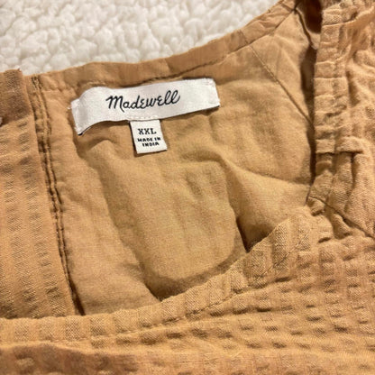 Madewell Seersucker Puff Short Sleeve Cutout Mini Peasant Dress Size XXL Women's