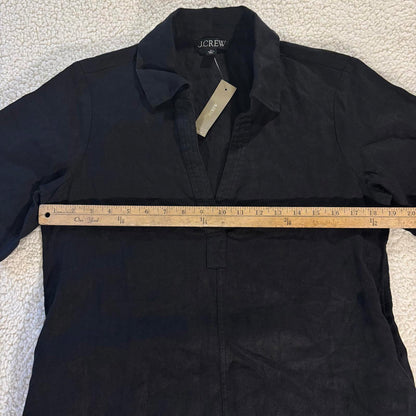J. Crew Women's Tunic Shirt-Dress Short Sleeve 100% Linen Black XS NWT Preppy