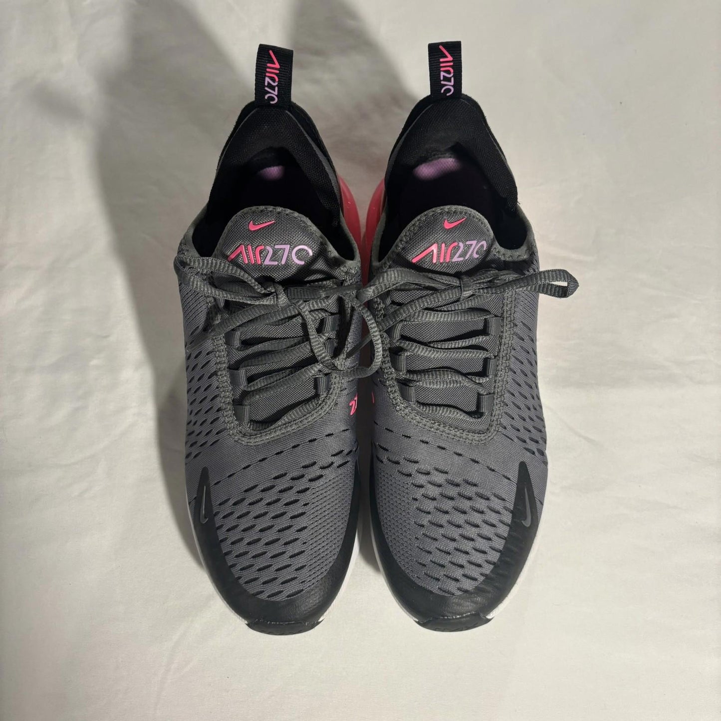 Nike Airmax 270 Smoke Grey/ Hyper Pink Sneakers 943345-031- SZ 7Y- 8.5 W