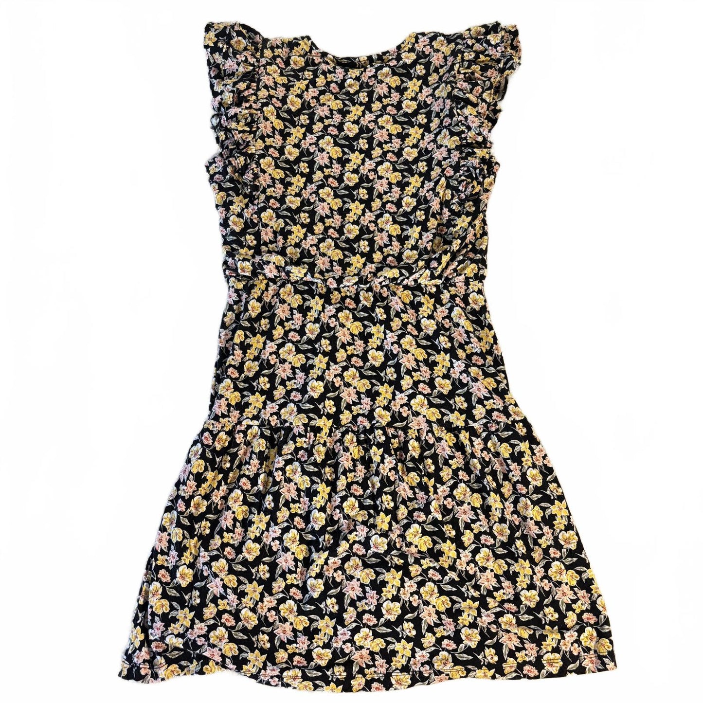 Banana Republic Flutter Sleeve Shift Dress Womens XS Floral Midi Fairy Cottage