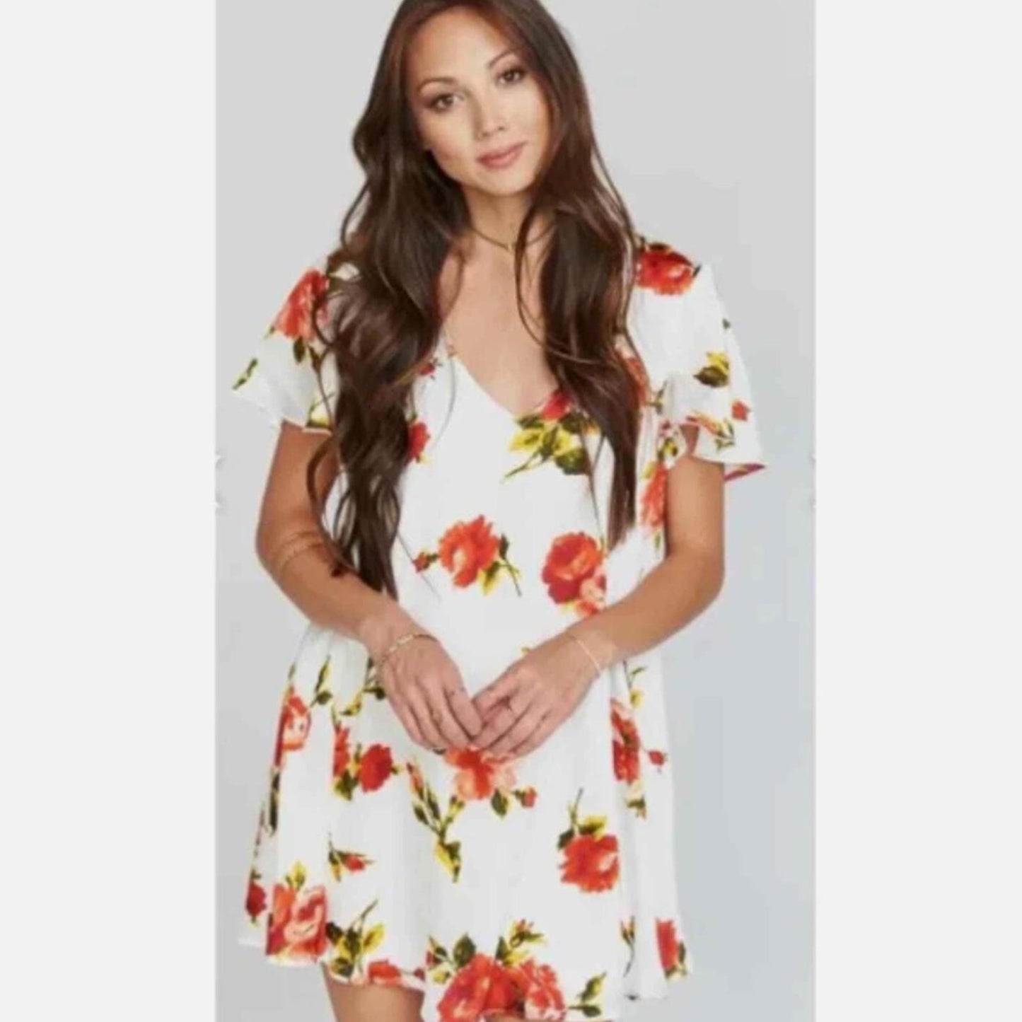 Show Me Your MuMu Rosa Bonita Short Sleeve Kylie Mini Flower Dress Size M Girly