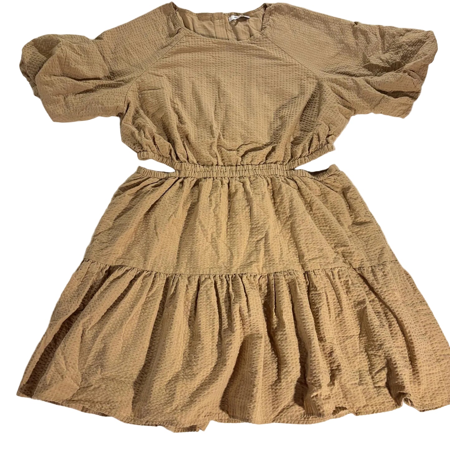 Madewell Seersucker Puff Short Sleeve Cutout Mini Peasant Dress Size XXL Women's