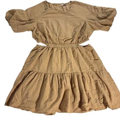 Madewell Seersucker Puff Short Sleeve Cutout Mini Peasant Dress Size XXL Women's