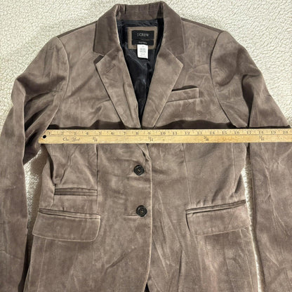 J. Crew Velvet Schoolboy 2 Button Blazer SZ 6 Workwear Classic Preppy Taupe