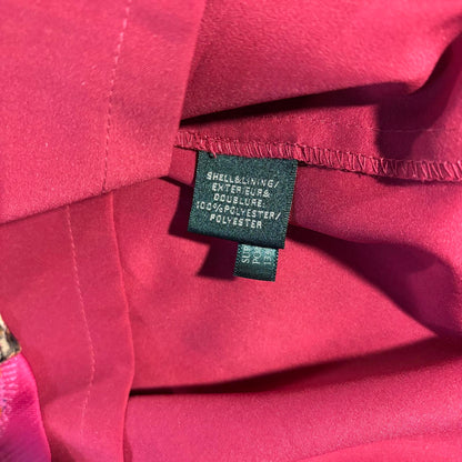 Lauren Ralph Lauren Dress Womens 6P Fuchsia Sleeveless Ruched Sheath Paisley