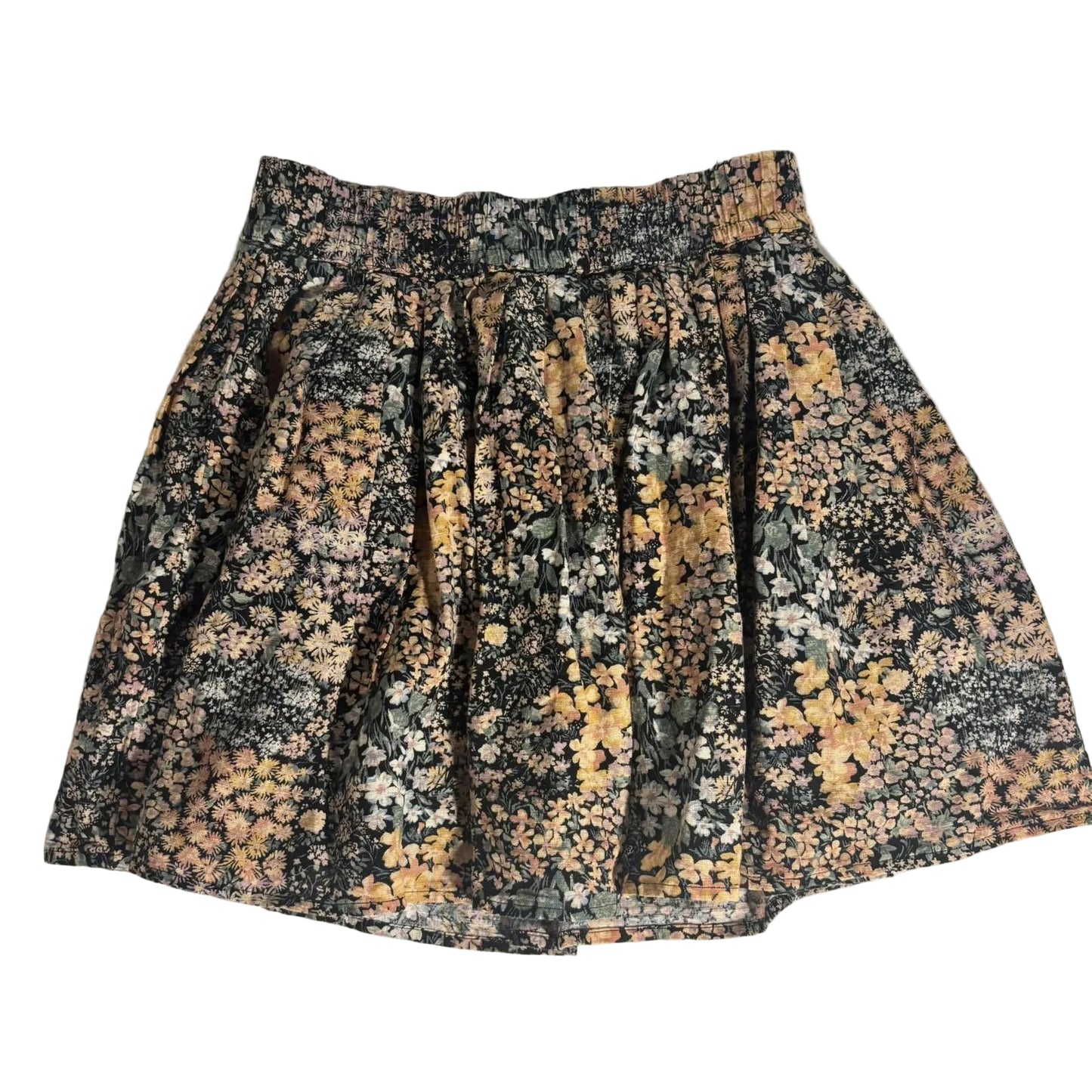 American Eagle Linen Ditsy Floral Mini Skirt A-Line Girly Black Pink Size XS