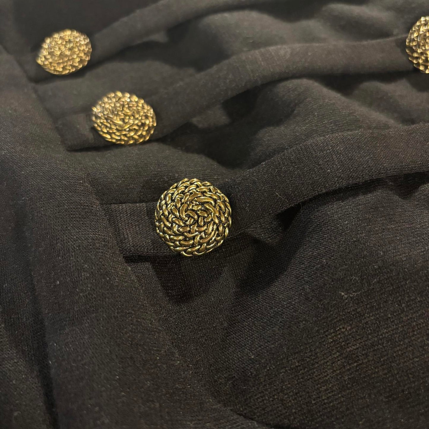 Anthropologie Corey Lynn Calter Black Preppy Dress with Gold Buttons size 8