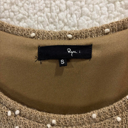 Ryu Ruffle Knit Dress size S Crochet Flowers Anthropologie Tulle Boho Whimsy