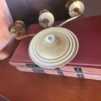 Vintage Brass Three-Arm Candelabra Candlestick