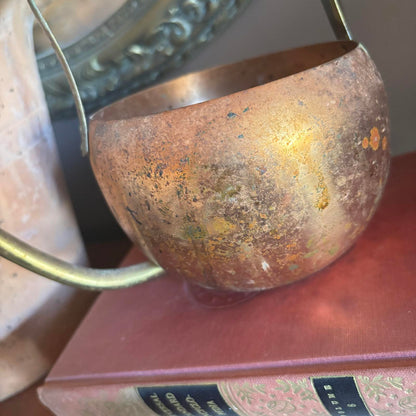 Vintage 70's Coppercraft Guild small Copper and Brass Watering Can Patina