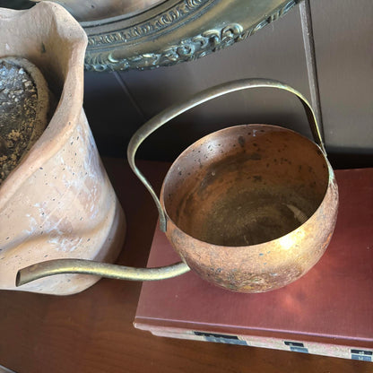 Vintage 70's Coppercraft Guild small Copper and Brass Watering Can Patina