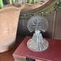 Vintage Art Deco Glass Perfume Bottle with Starburst Fan Stopper