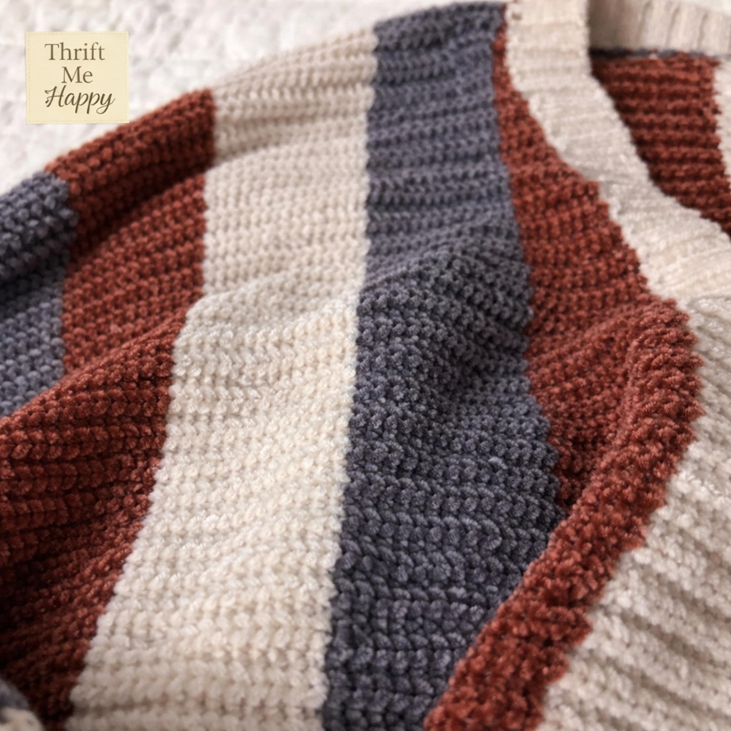 Solitaire by Ravi Khosla Women's striped Cardigan - Size XL - Chunky Knit