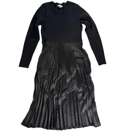 Nanette by Nanette Lepore Pleated Sweater Dress Holiday Glam Modest Size M Black