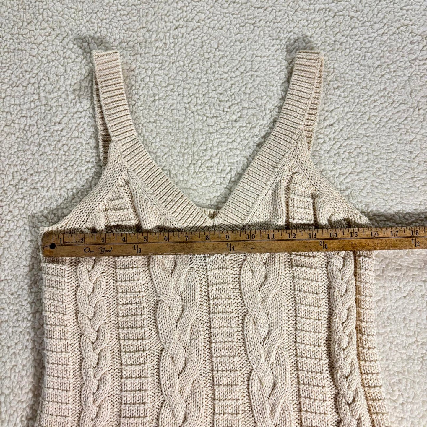 Banana Republic Sweater Tank Top Womens Small Cream Cable Knit 100% Cotton EUC