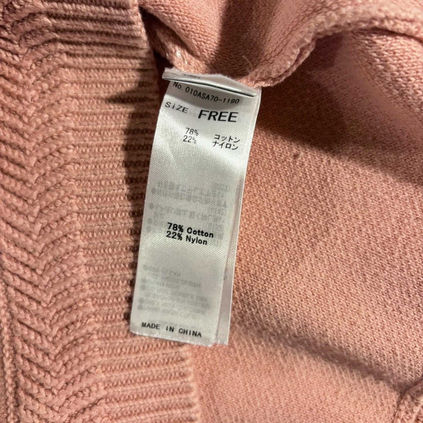 Moussy Cropped Pink Sweater One Size 3/4 Sleeve Classic Cozy Preppy