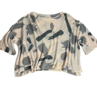POL Oversized Camouflage Lightweight Sweater Women's M Pullover Green/Grey